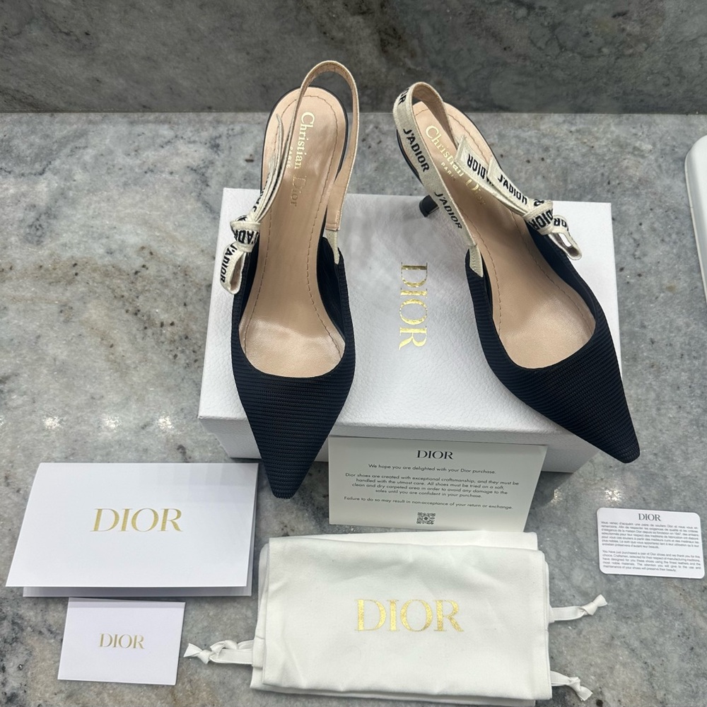 Dior Women's Black Slingback Heels